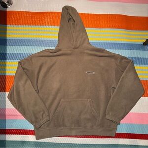 Fear of God Essentials Taupe Brown Polar Fleece Pullover Hoodie Men’s Size Large